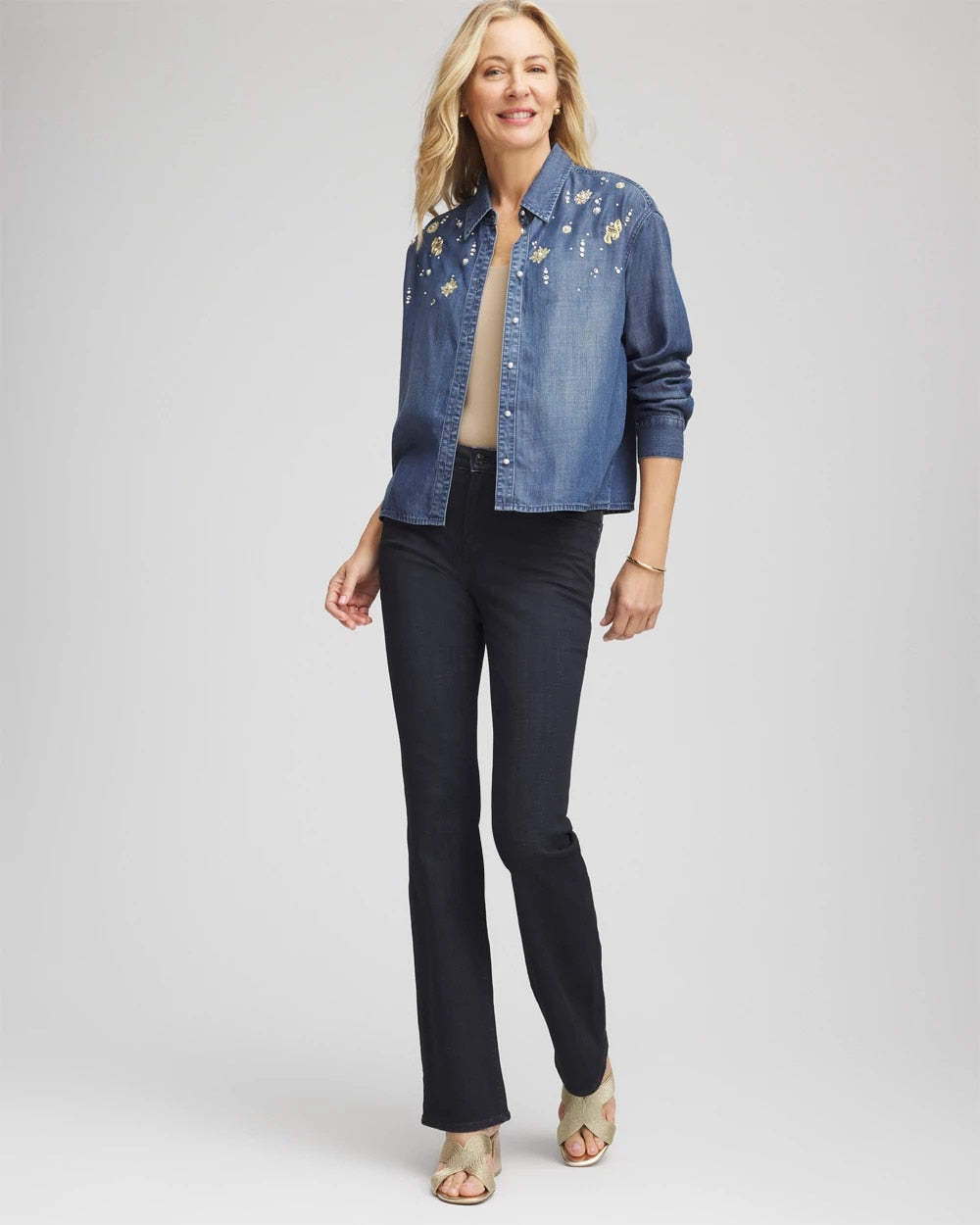 Embellished Tencel Collar Shirt - Chico's