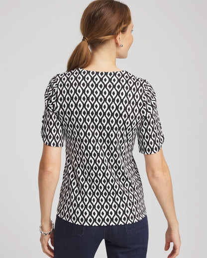 Printed Pima Elbow Sleeve Tee - Chico's