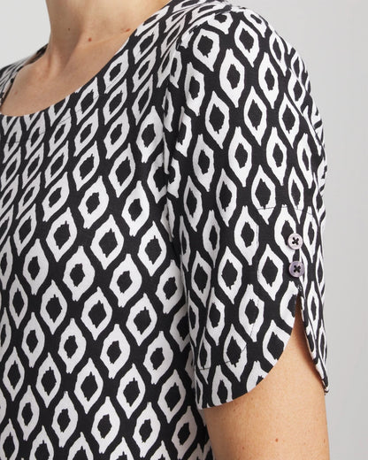Printed Pima Elbow Sleeve Tee - Chico's