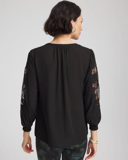 Crepe Banded Collar Blouse - Chico's