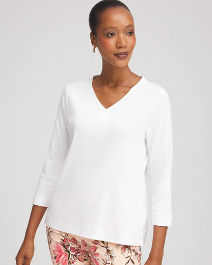 Short Pima 3/4 Sleeve Tee - Chico's