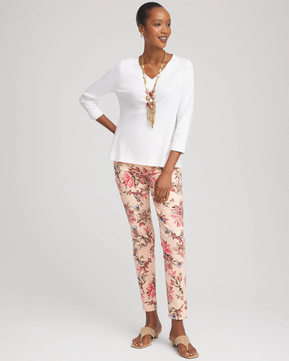 Short Pima 3/4 Sleeve Tee - Chico's