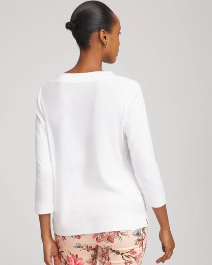 Short Pima 3/4 Sleeve Tee - Chico's