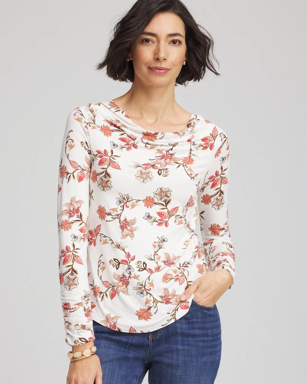 Touch of Cool™ Long-Sleeved Cowlneck Tee - Chico's