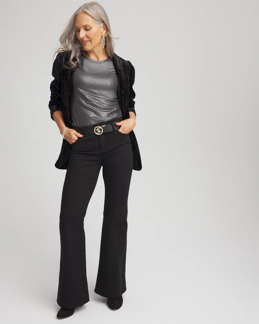 Touch of Cool™ Foil Long Sleeve Layering Tee - Chico's