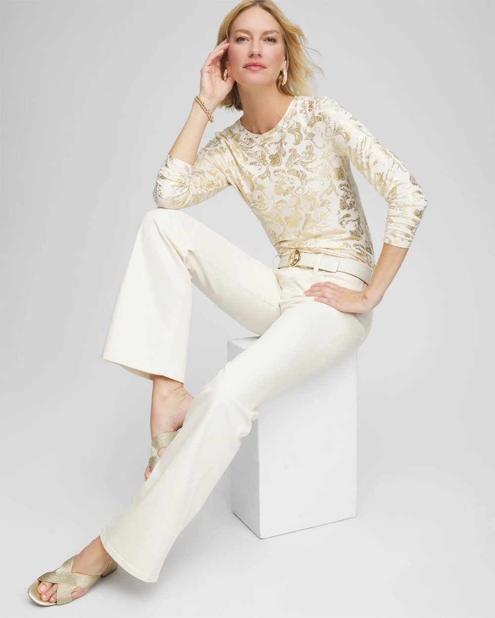 Touch of Cool™ Foiled Layering Tee - Chico's