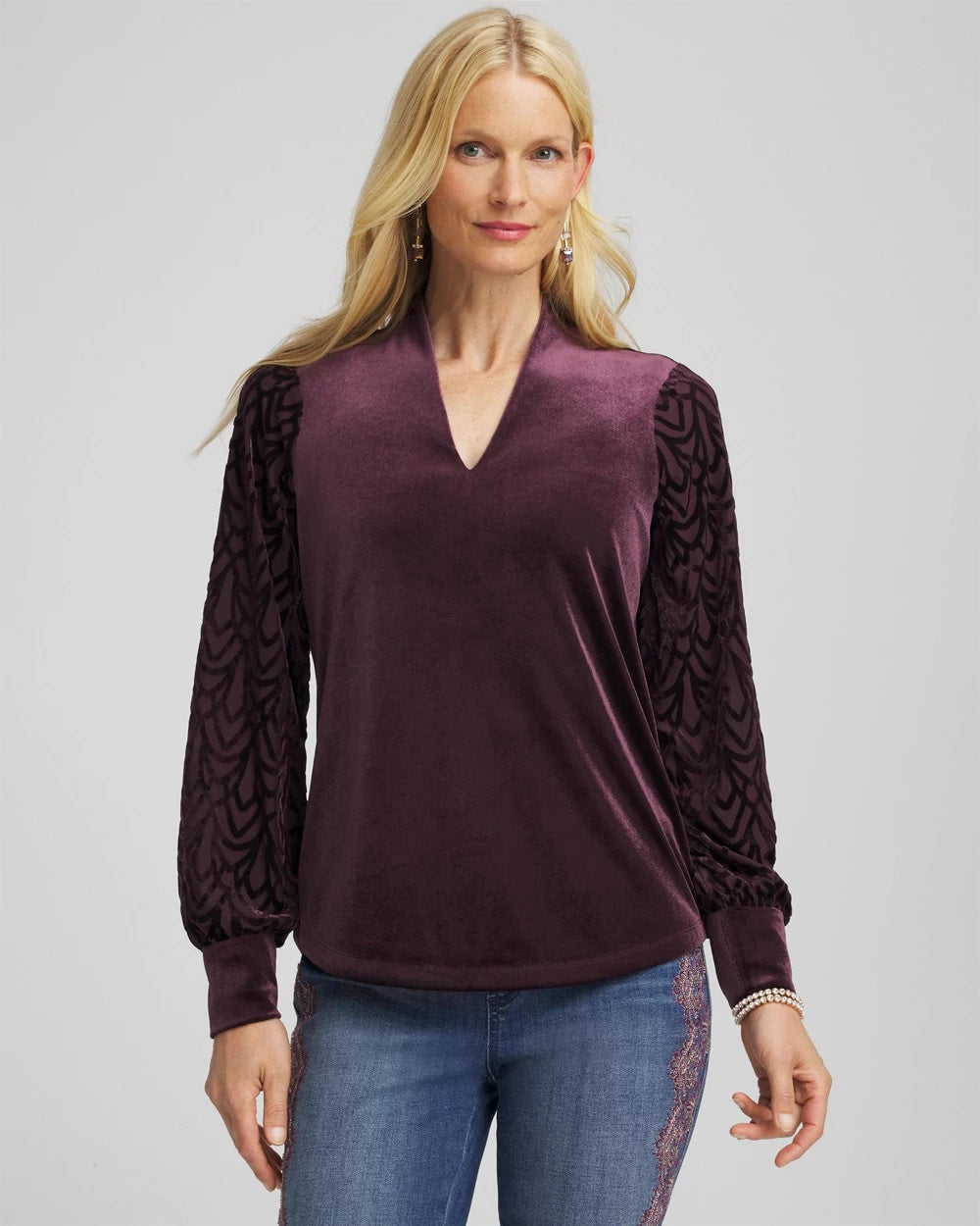 Art Deco Velvet Burnout Top - Chico's