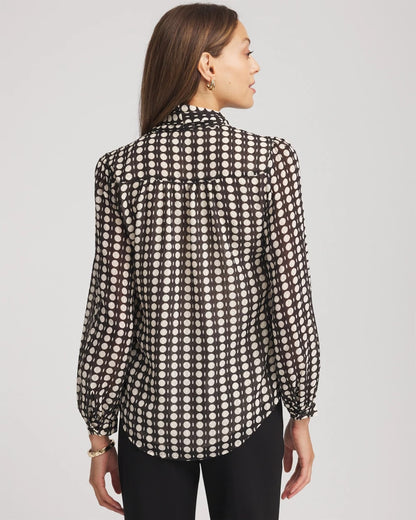 Clip-Dot Tie-Front Blouse - Chico's