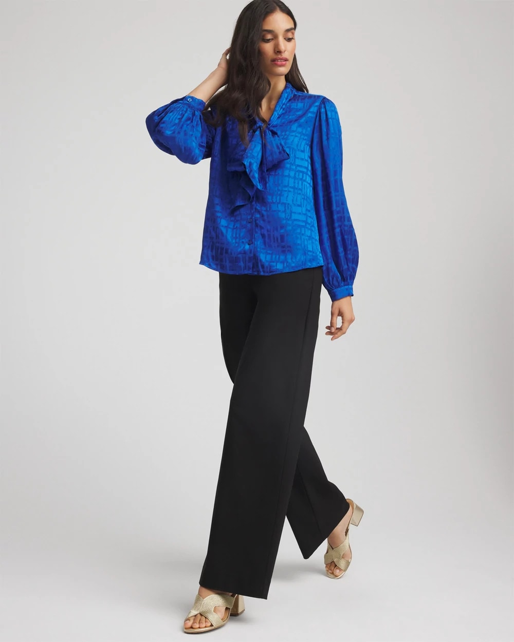 Jacquard Tie-Front Blouse - Chico's