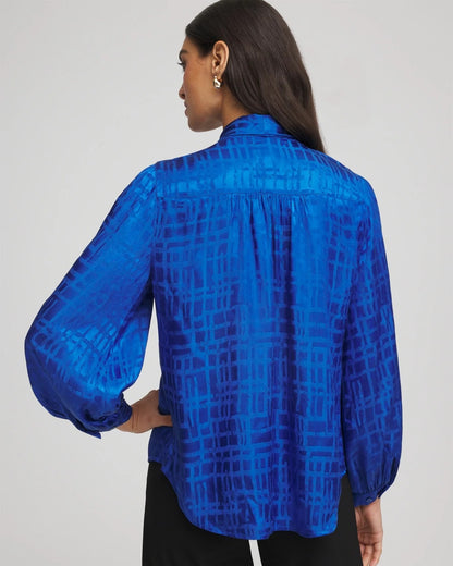 Jacquard Tie-Front Blouse - Chico's