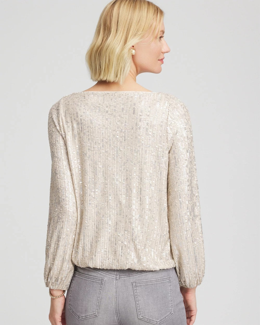 Drizzled Sequins Bubble-Hem Top - Chico's