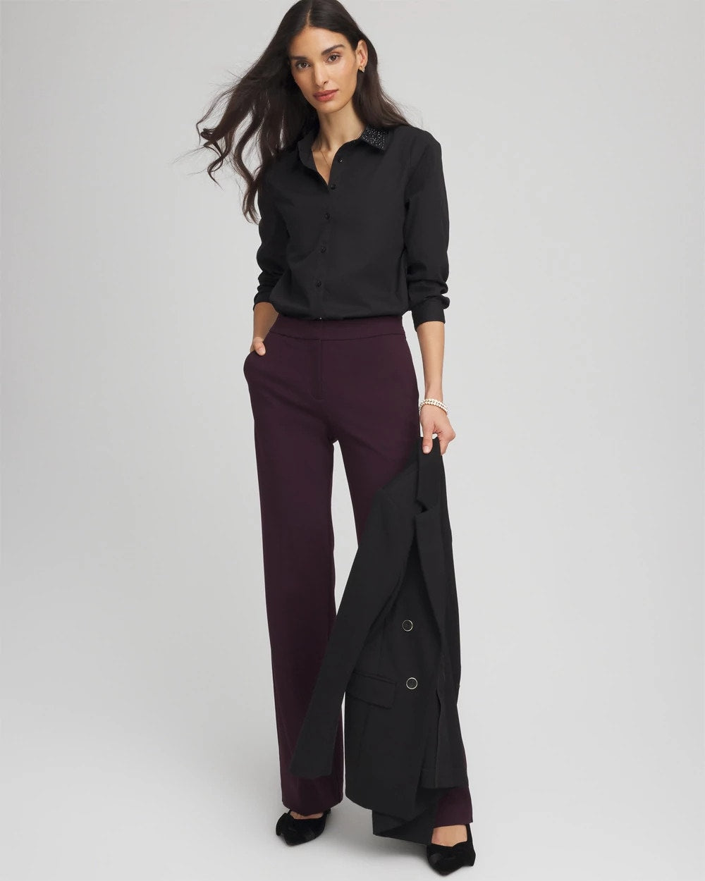 Tonal Jewels Poplin Shirt - Chico's