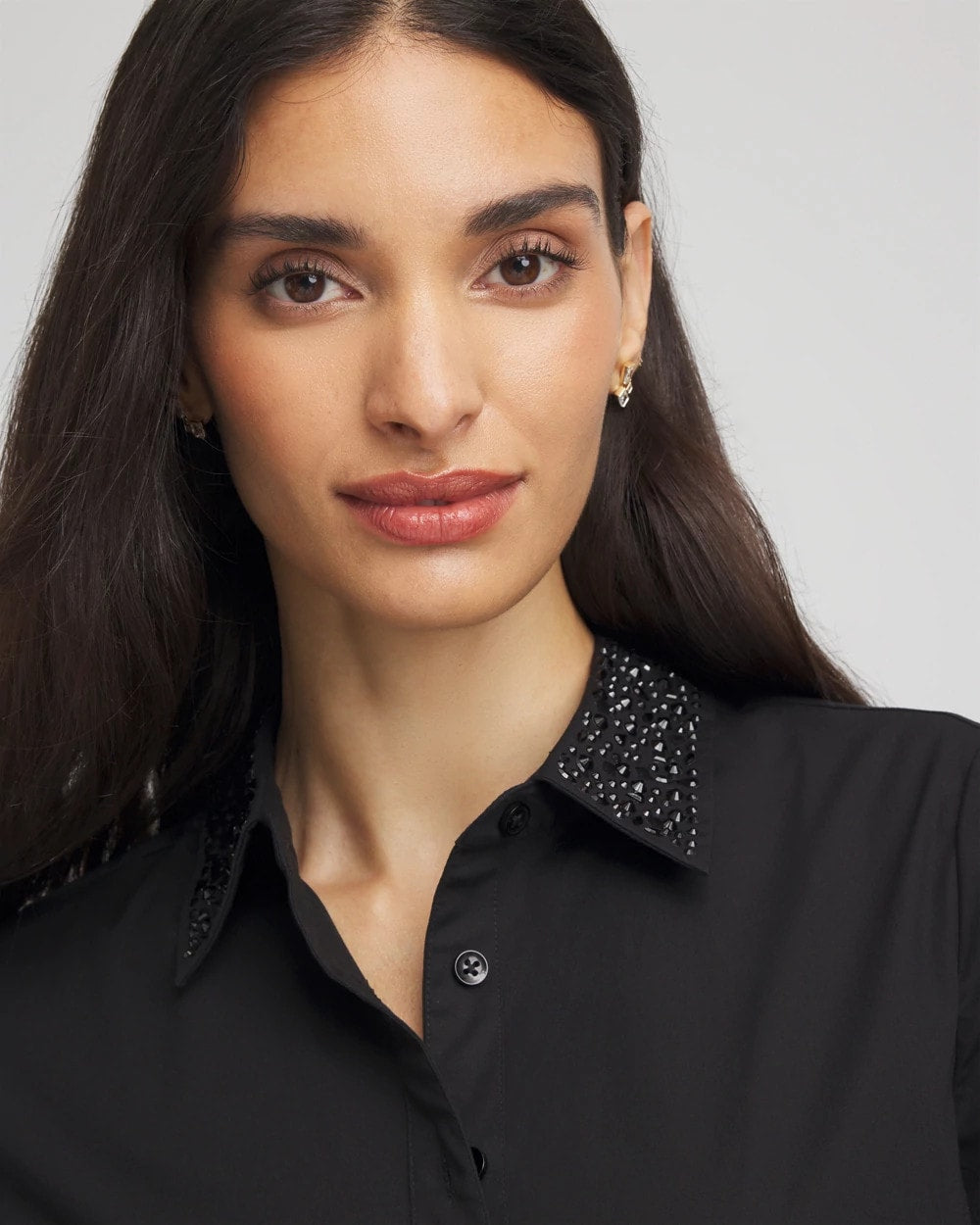 Tonal Jewels Poplin Shirt - Chico's