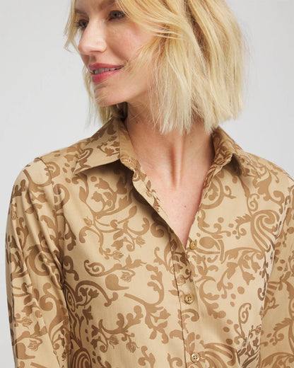 No Iron™ Jacquard Scrolls  Shirt - Chico's