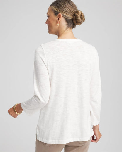 Slub Splitneck Henley Tee - Chico's