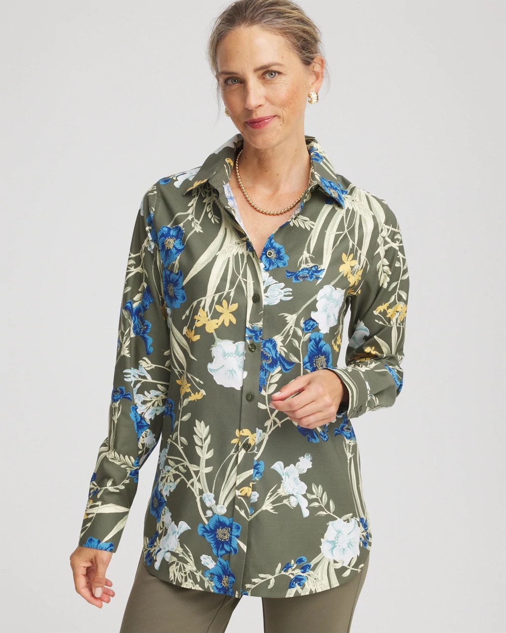No Iron™ Printed Sateen Shirt - Chico's