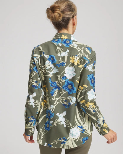 No Iron™ Printed Sateen Shirt - Chico's