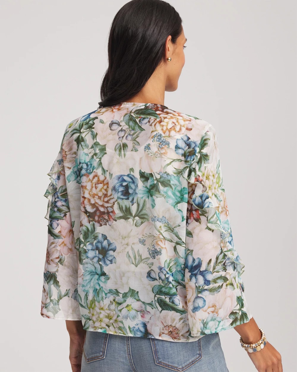 Georgette Ruffled V-Neck Blouse - Chico's