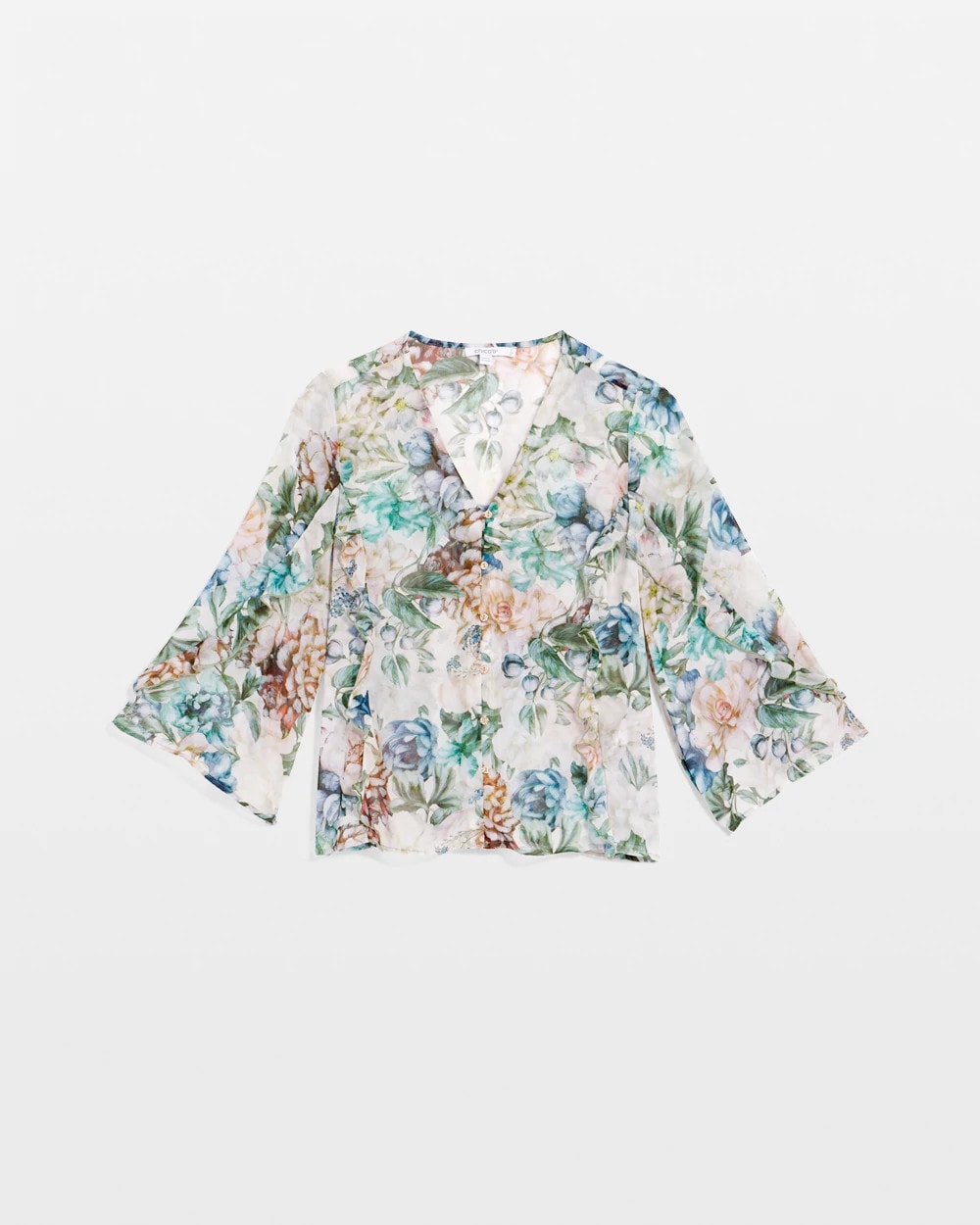 Georgette Ruffled V-Neck Blouse - Chico's
