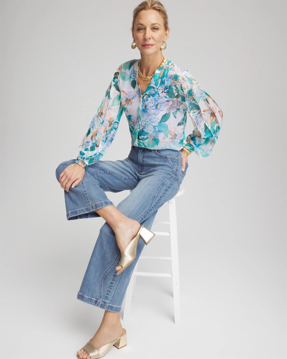 Georgette Billow Sleeved Blouse - Chico's