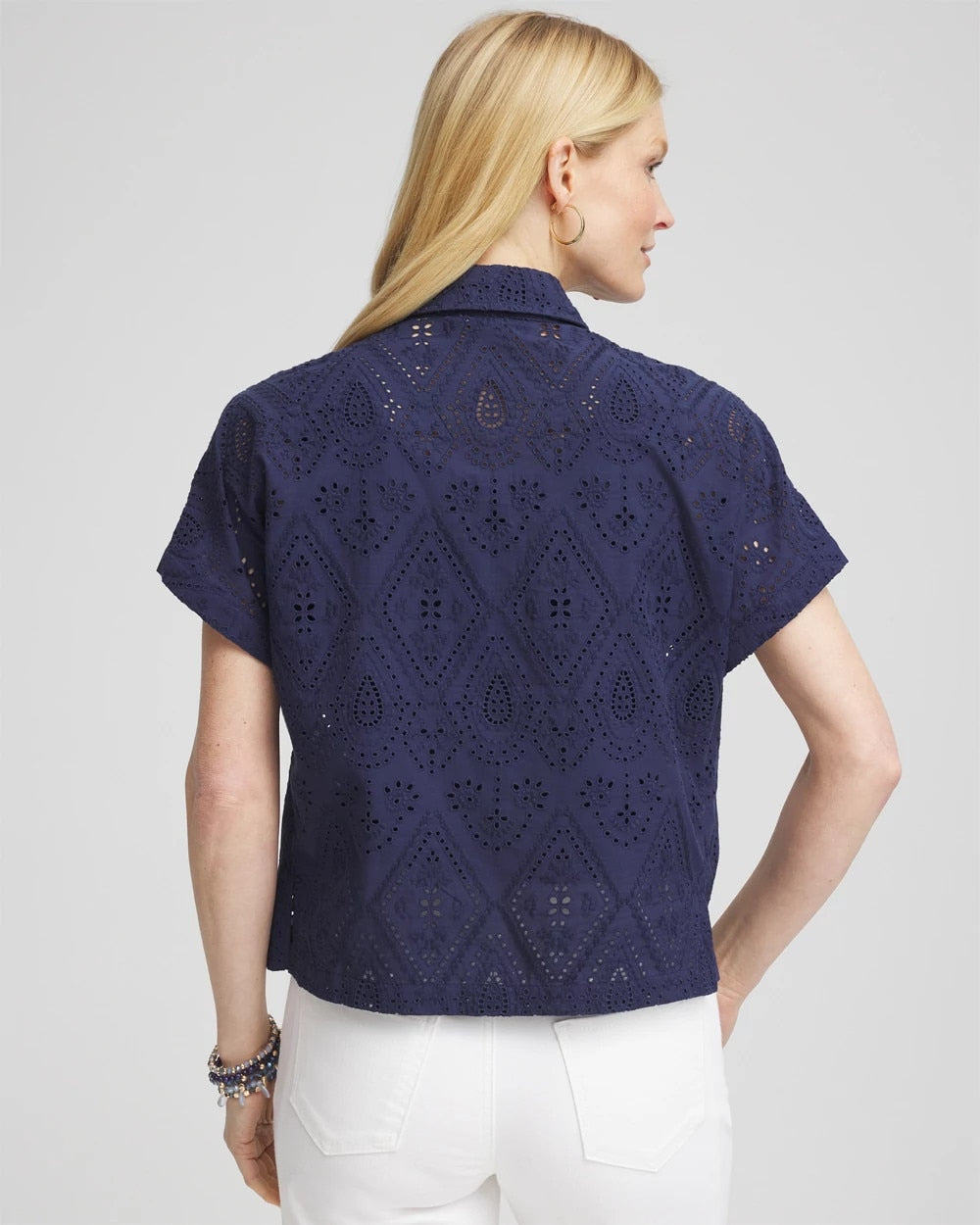 Embroidered Eyelet Button-down Top - Chico's