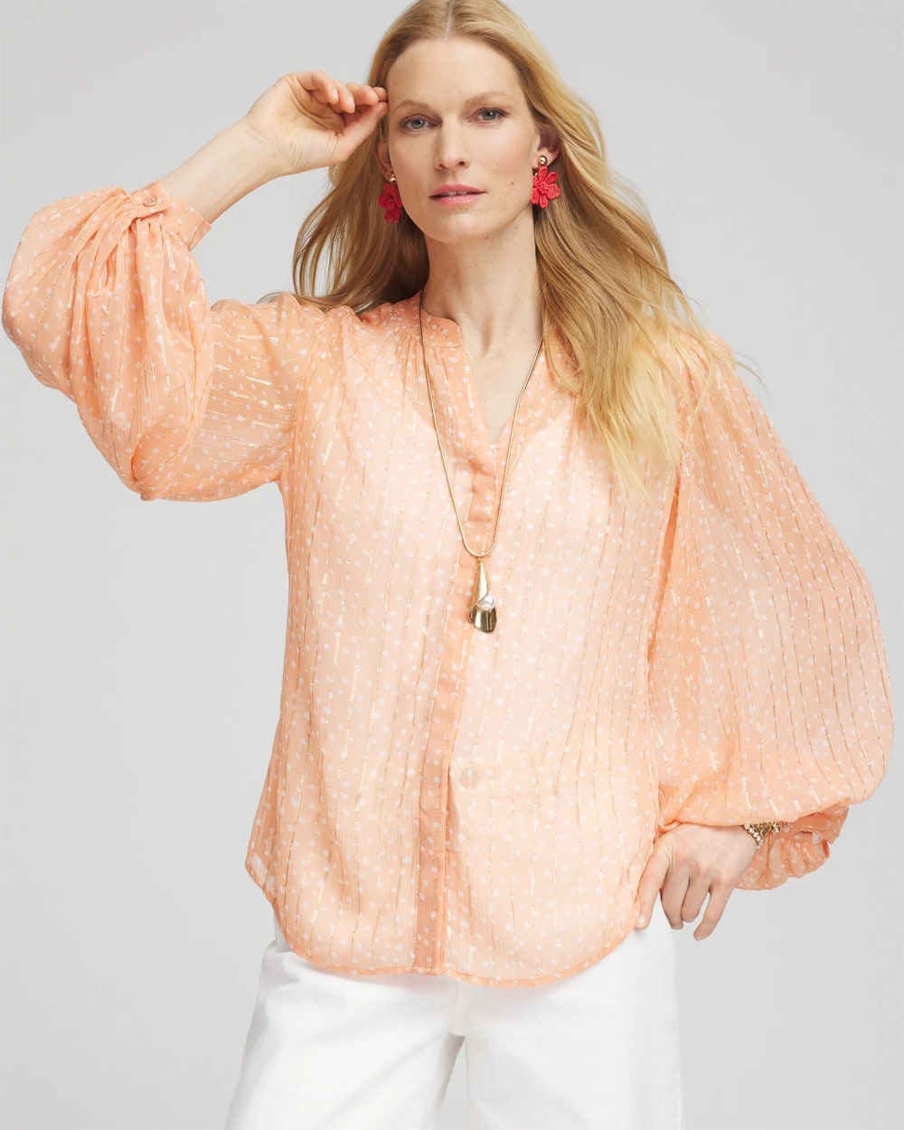 Metallic Jacquard Blouse - Chico's