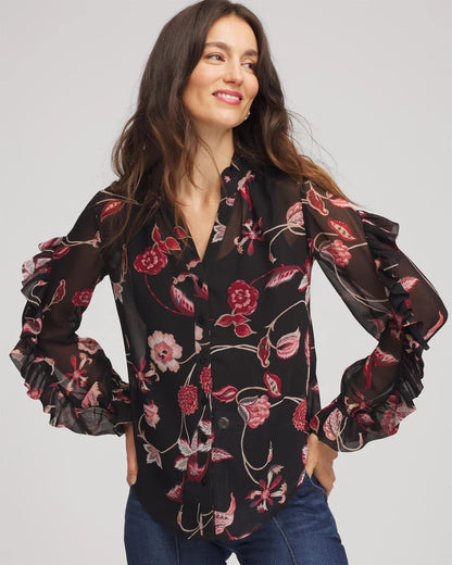Georgette Celtic Blooms Blouse - Chico's