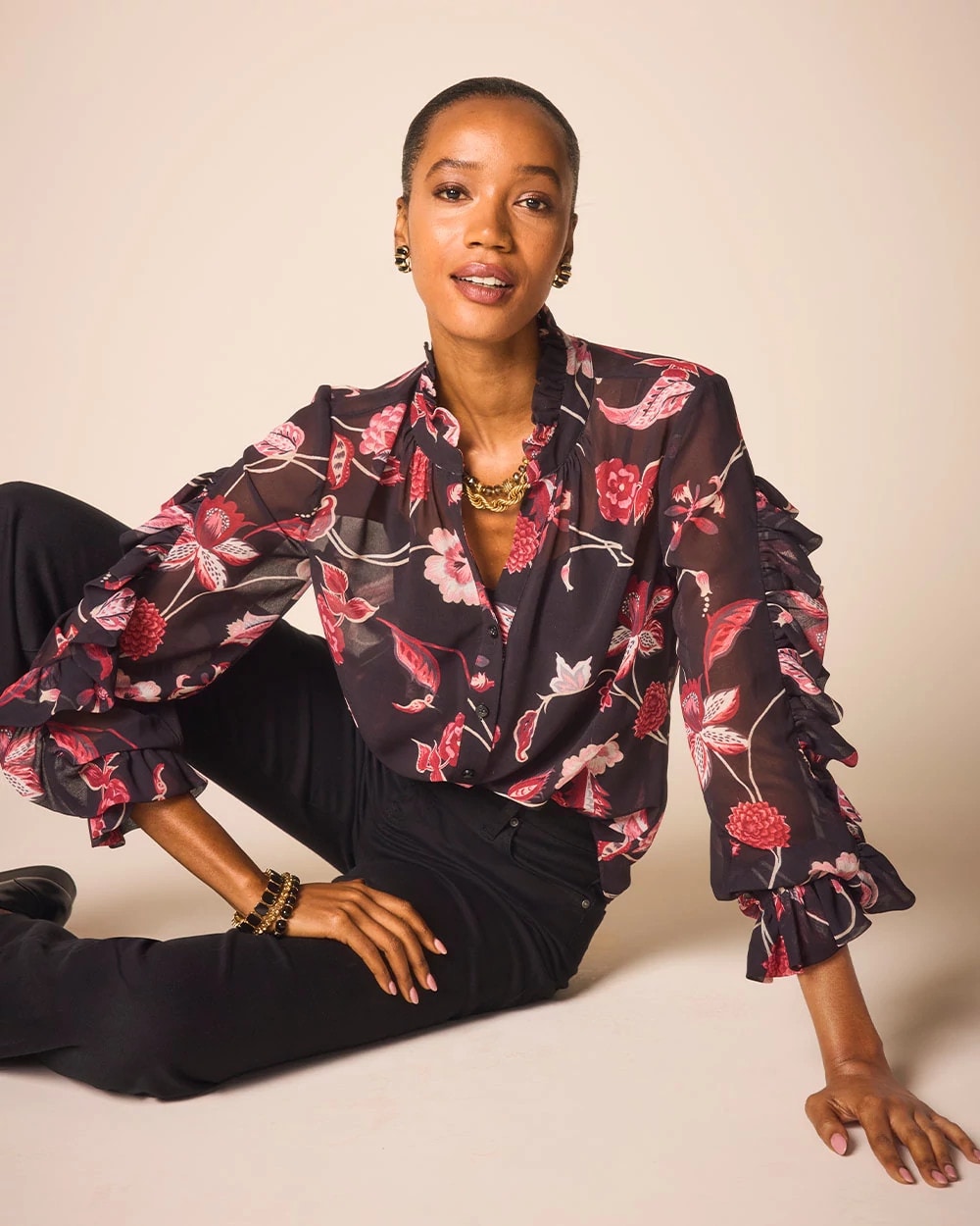 Georgette Celtic Blooms Blouse - Chico's