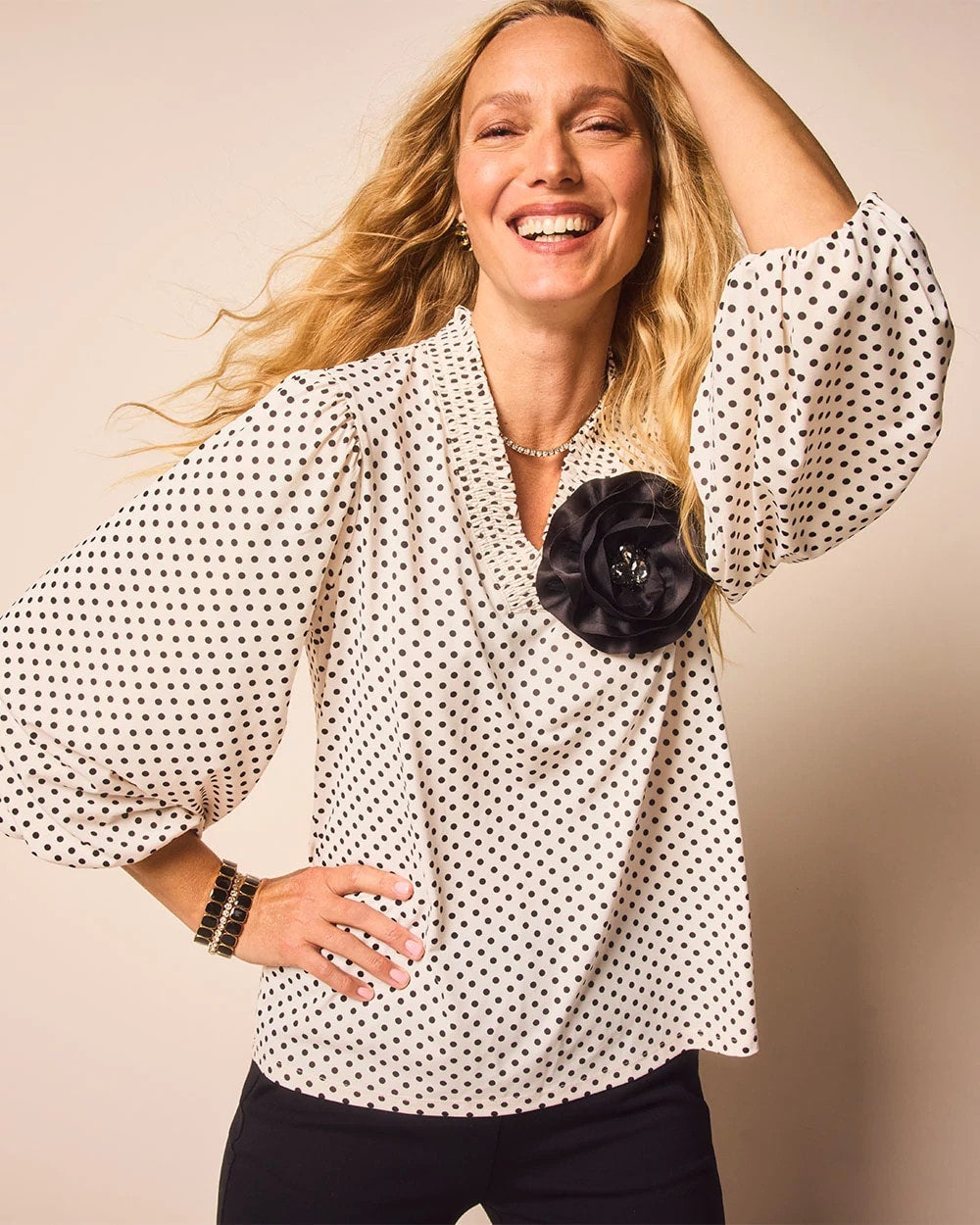 Bubble-Sleeve Smocked Top - Chico's