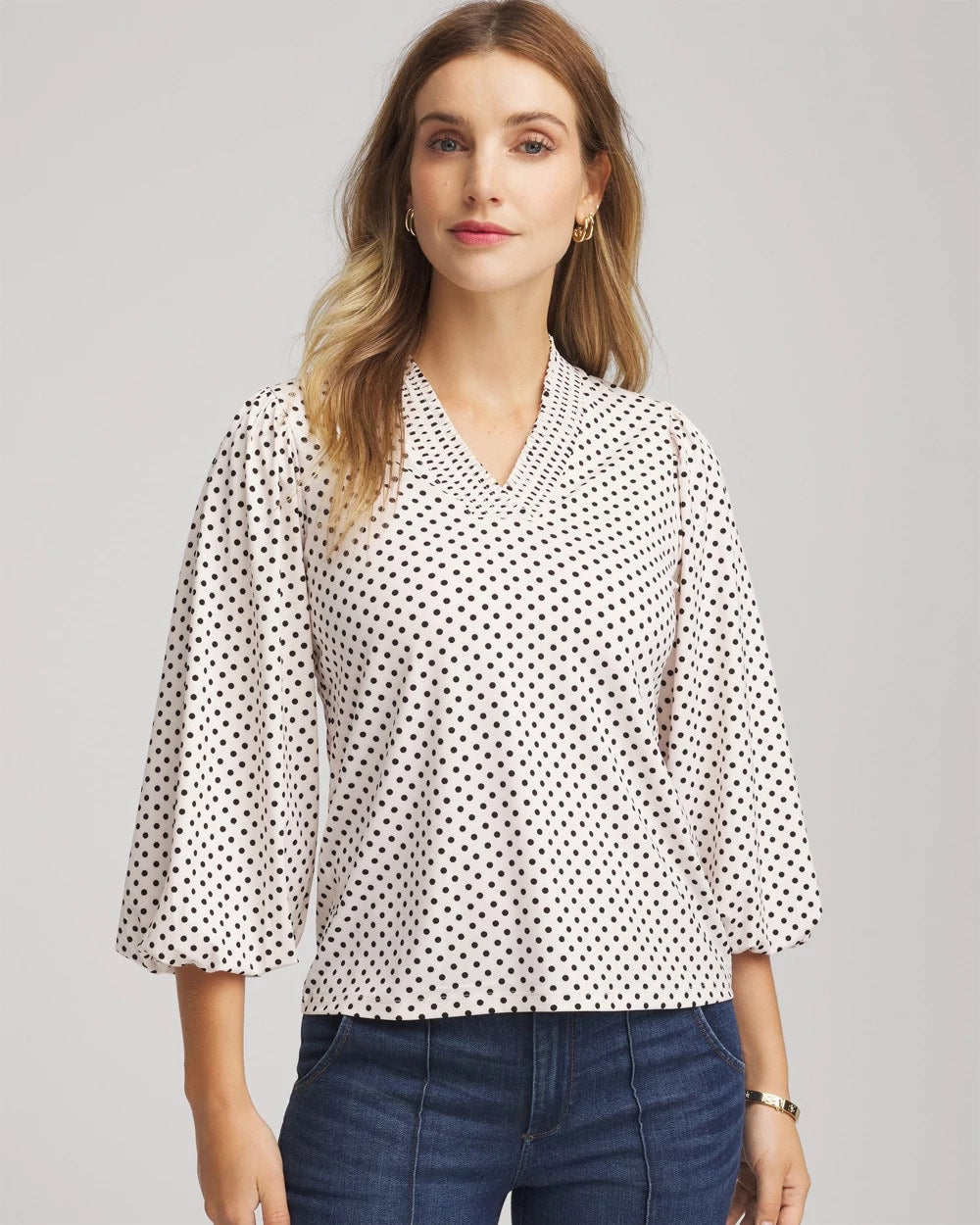 Bubble-Sleeve Smocked Top - Chico's