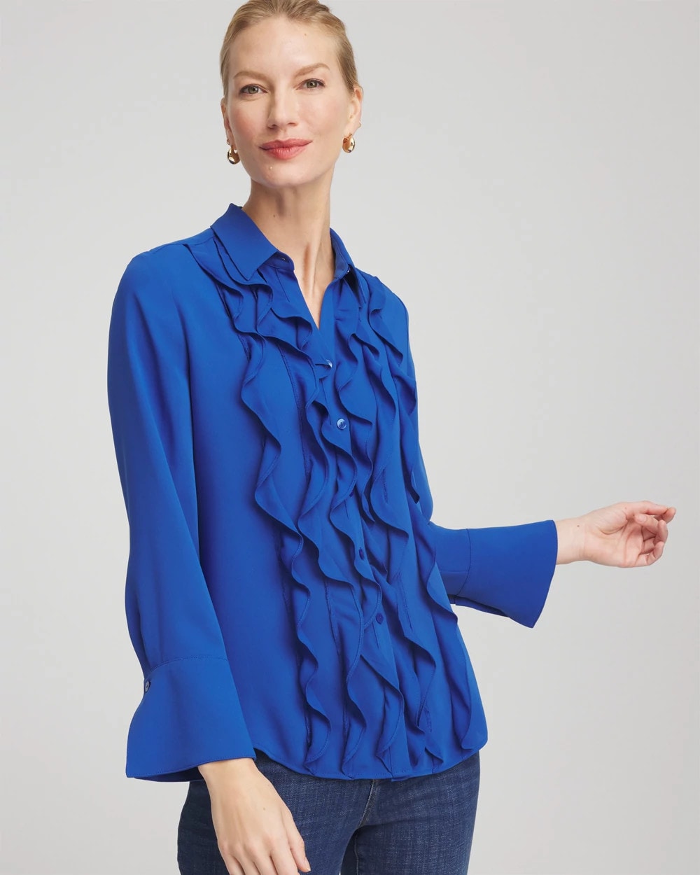 Ruffle-Trim Chiffon Blouse - Chico's