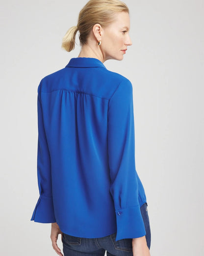 Ruffle-Trim Chiffon Blouse - Chico's