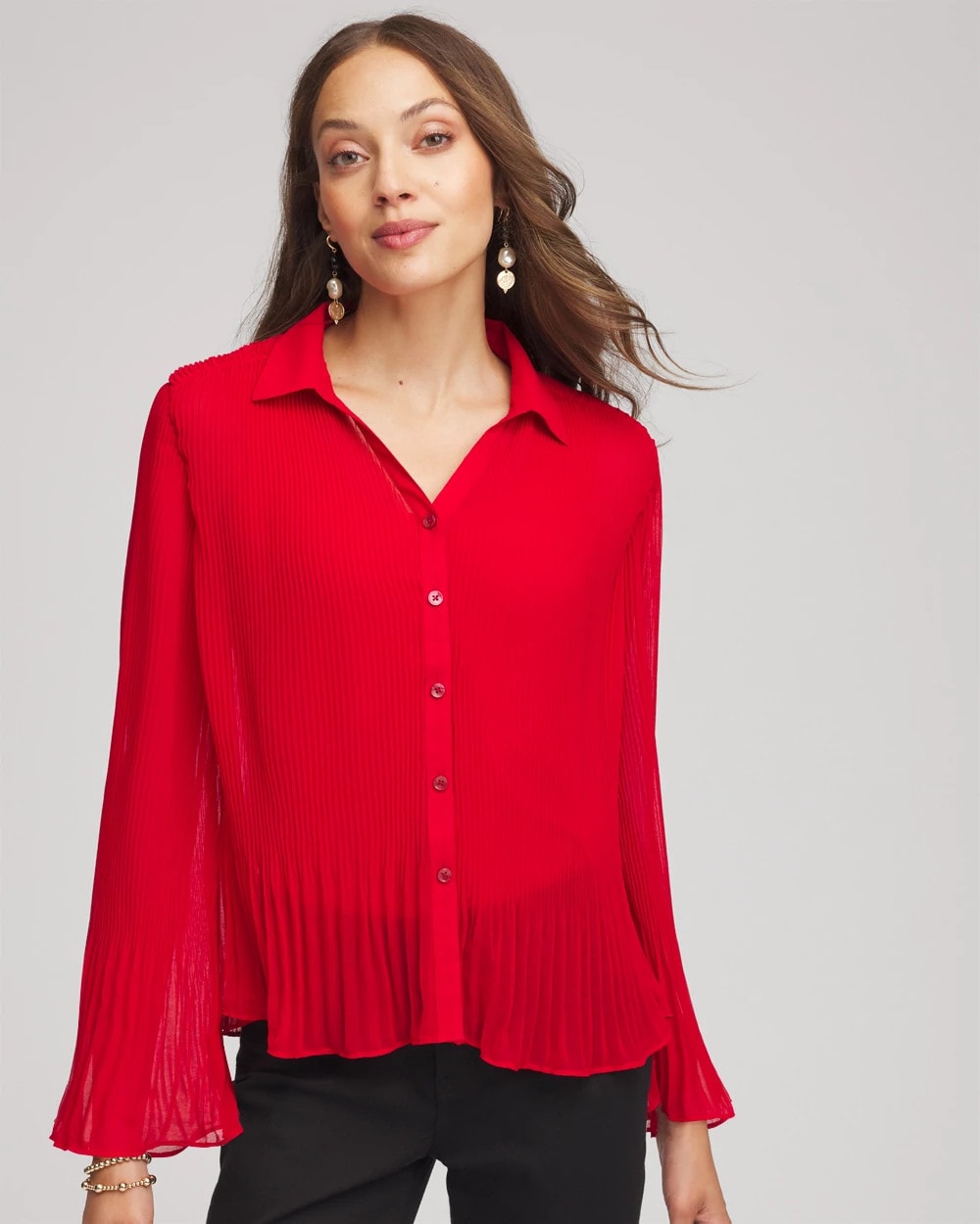 Pleated Georgette Blouse - Chico's