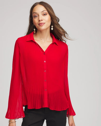 Pleated Georgette Blouse - Chico's