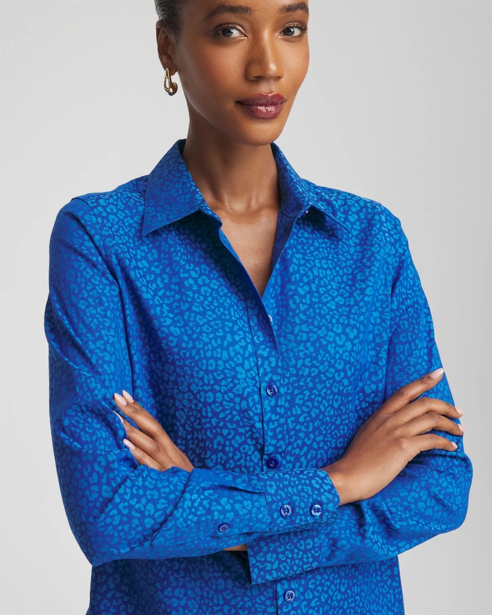 No Iron™ Jacquard Animal Motif Shirt - Chico's