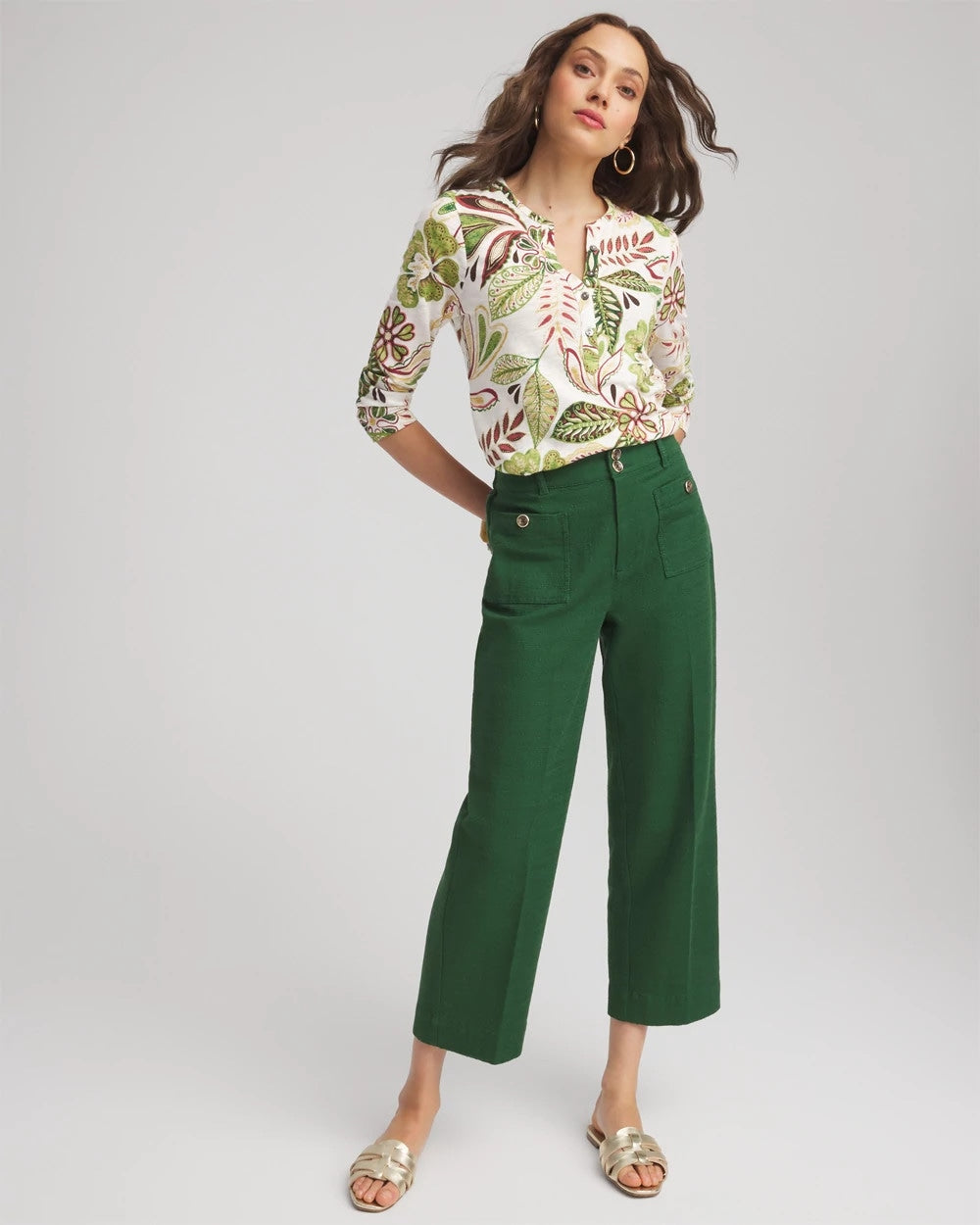 Tropical Cotton Slub Henley Shirt - Chico's