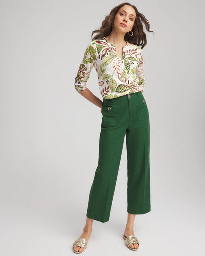 Tropical Cotton Slub Henley Shirt - Chico's