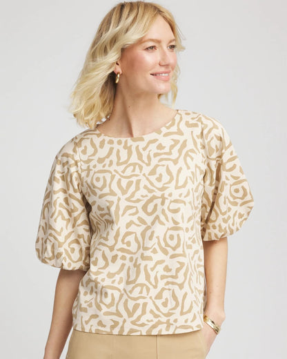 Animal Print Bubble Sleeve Top - Chico's