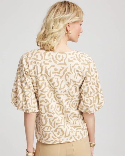 Animal Print Bubble Sleeve Top - Chico's