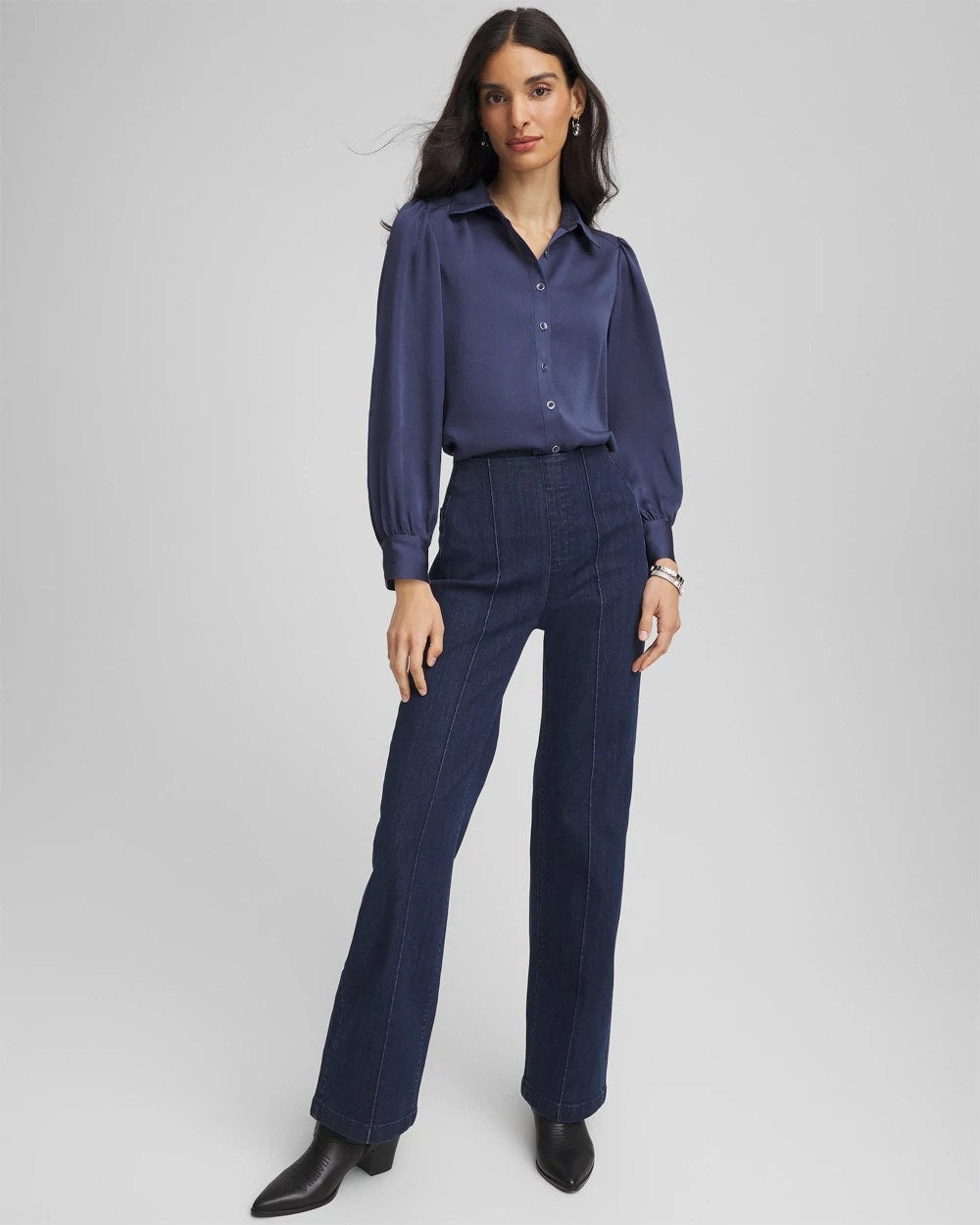 Puff Sleeve Satin Blouse - Chico's