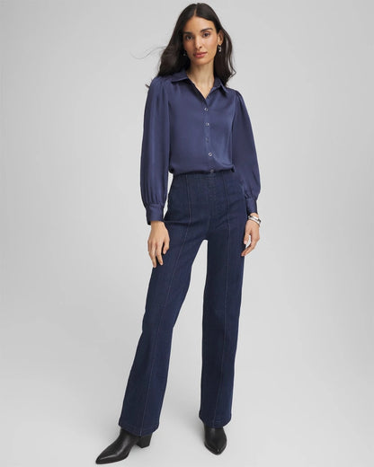 Puff Sleeve Satin Blouse - Chico's