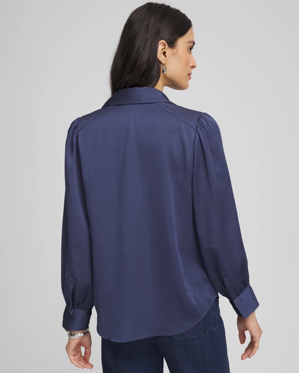 Puff Sleeve Satin Blouse - Chico's