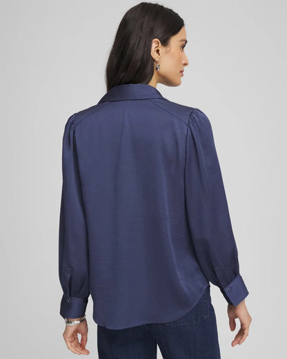 Puff Sleeve Satin Blouse - Chico's