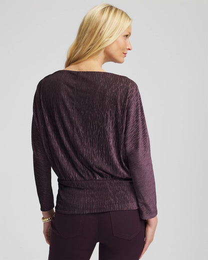 Crinkle Velvet Banded-Bottom Top - Chico's