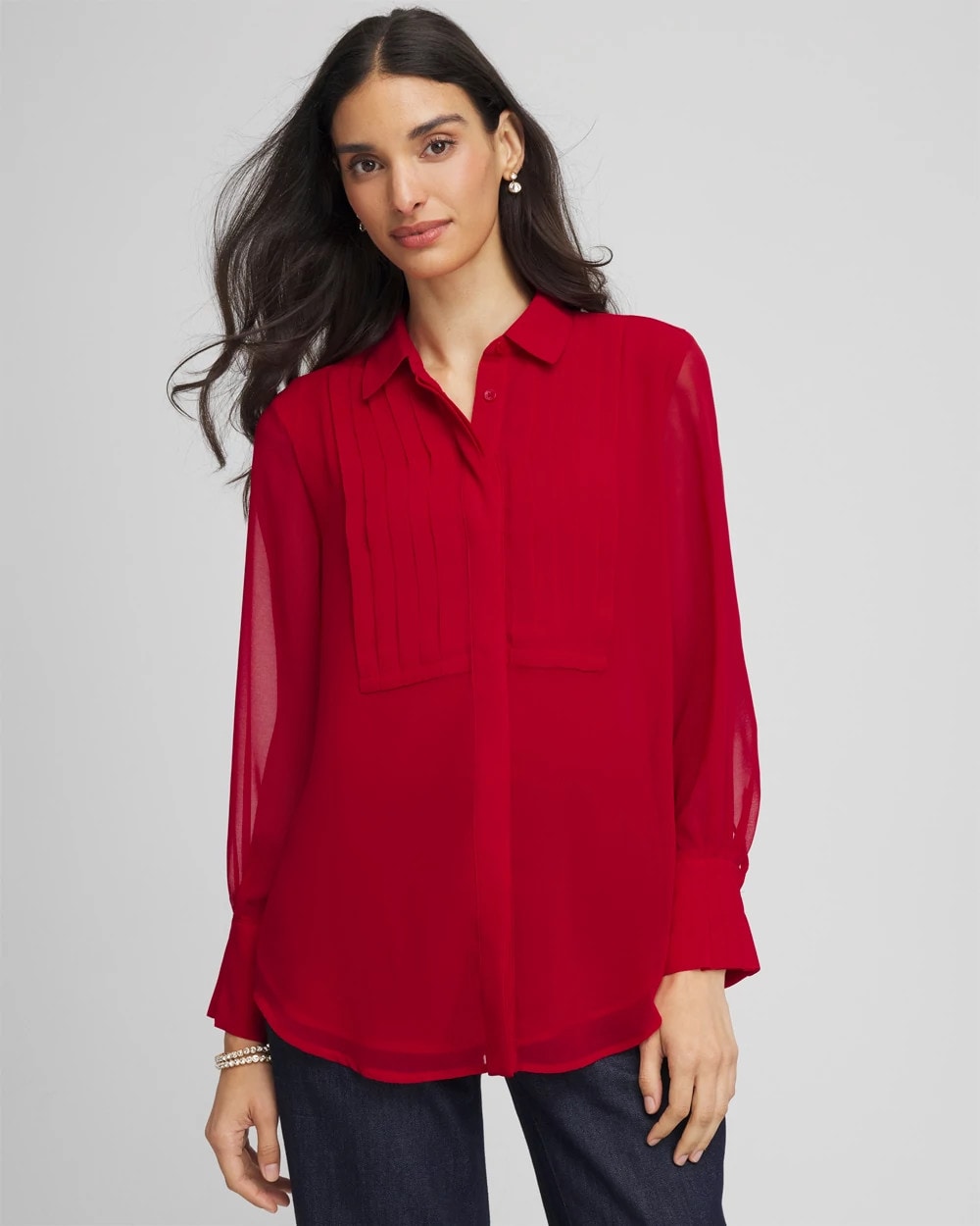 Pintuck Georgette Tunic - Chico's