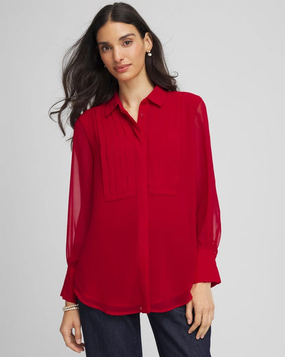 Pintuck Georgette Tunic - Chico's