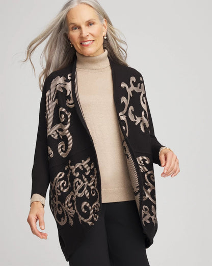 Ottoman Jacquard Cocoon Cardigan - Chico's