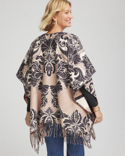 Reversible Printed Fringe Ruana - Chico's