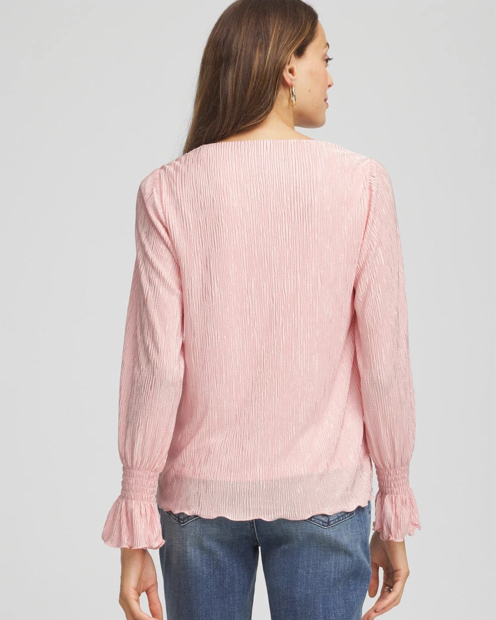 Crinkle Bodre Voop Neck Top - Chico's