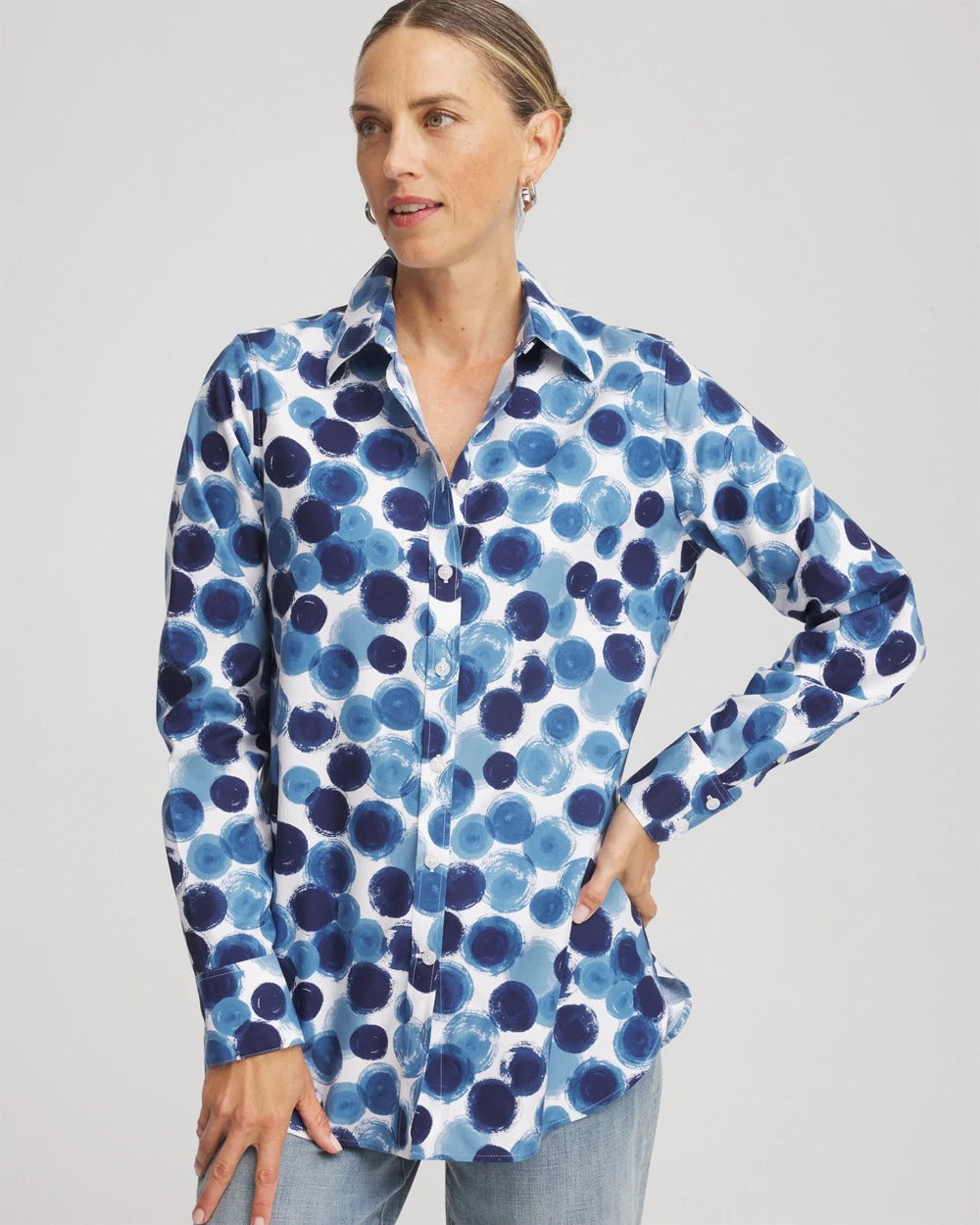 No Iron™ Printed Sateen Shirt - Chico's